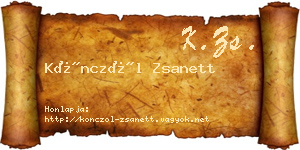 Könczöl Zsanett névjegykártya